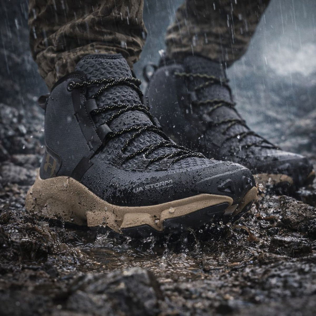 Bota Táctica UA Expanse Mid WP — Negro · vista 2