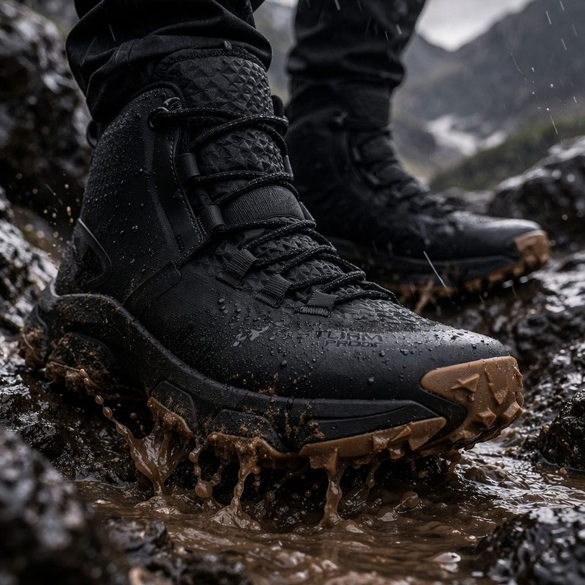 Bota Táctica UA Expanse Mid WP — Negro · vista 3